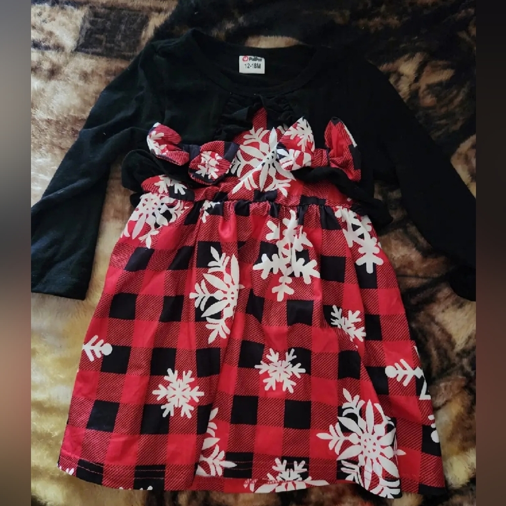 Black and Red Snowflake Dress christmas